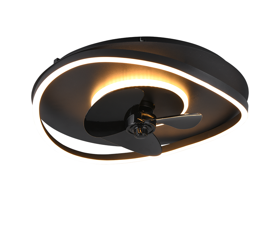 Sortland LED ceiling fan matt black — R67393132