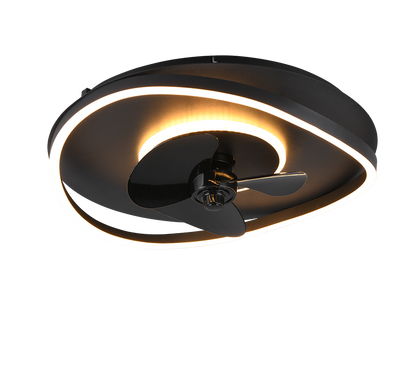 Sortland LED ceiling fan matt black — R67393132