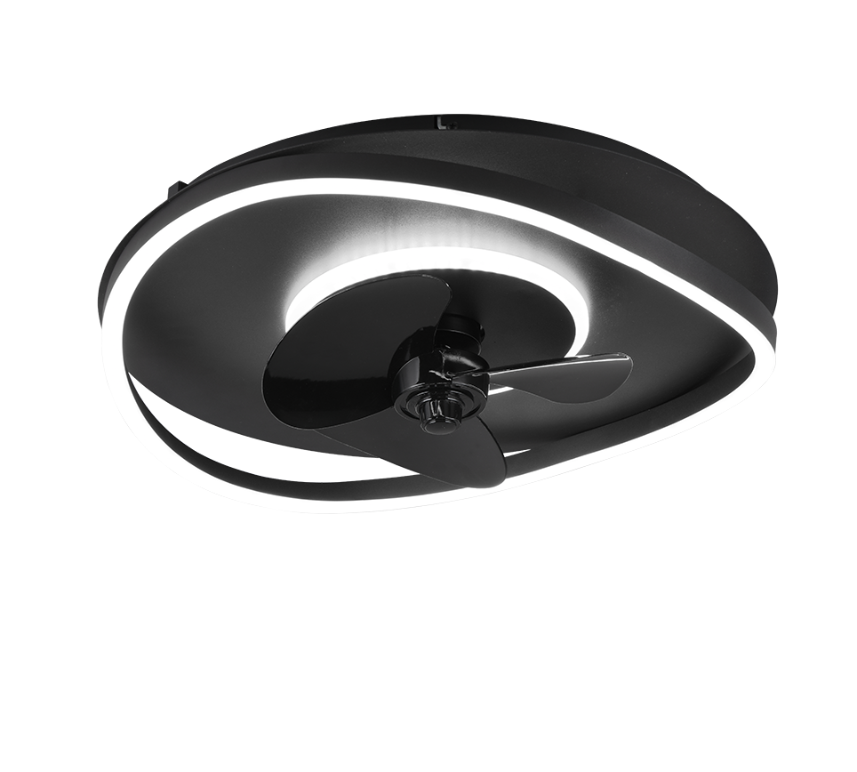 Sortland LED ceiling fan matt black — R67393132