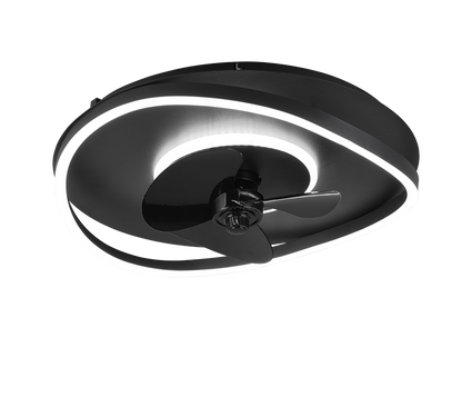 Sortland LED ceiling fan matt black — R67393132