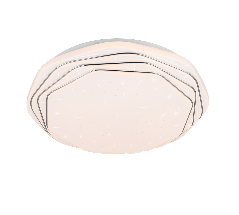 Dizzy LED ceiling lamp white/chrome starlight — R67741100