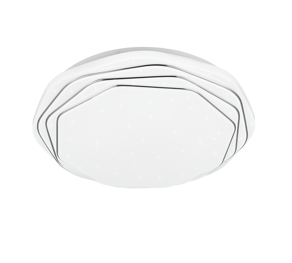 Dizzy LED ceiling lamp white/chrome starlight — R67741100