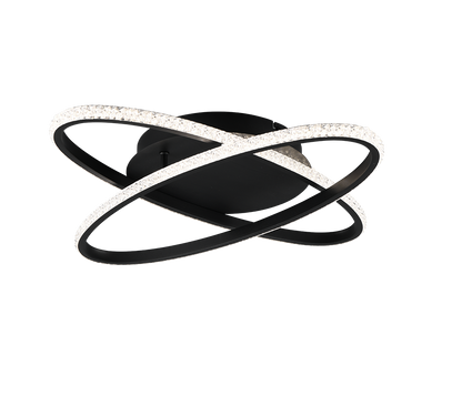 Lane LED ceiling lamp matt black/crystal effect 4000K — R67802132