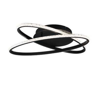 Lane LED ceiling lamp matt black/crystal effect 4000K — R67802132