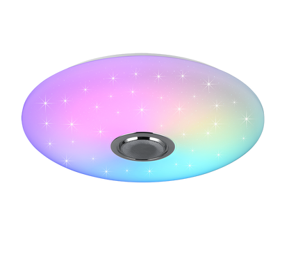 Musica LED ceiling lamp 58 cm white with bluetooth speaker starlight RGBW — R69031901