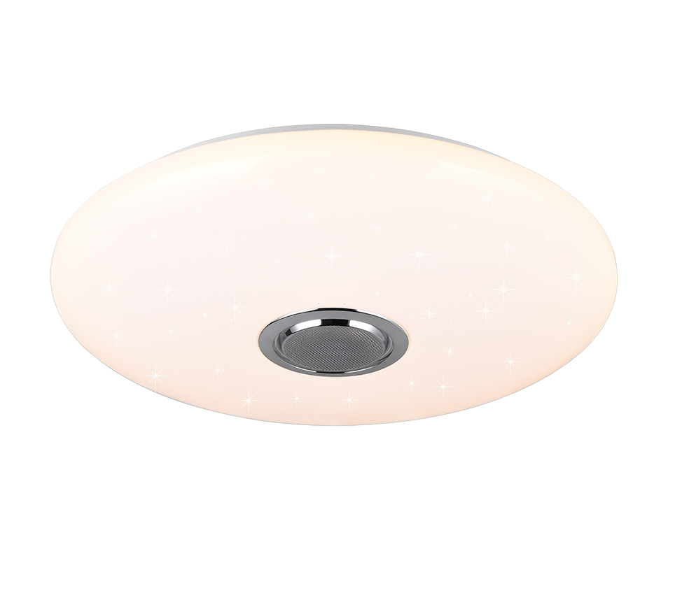 Musica LED ceiling lamp 58 cm white with bluetooth speaker starlight RGBW — R69031901