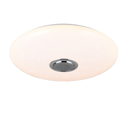 Musica LED ceiling lamp 58 cm white with bluetooth speaker starlight RGBW — R69031901