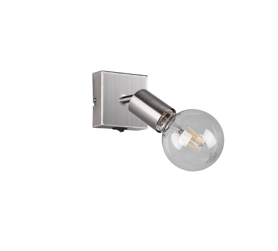 Vannes spotlight 1-pc E27 brushed steel — R80181707