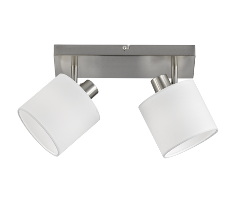 Tommy spotlight 2-pc E14 brushed steel/white — R80332001