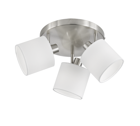 Tommy spotlight 3-pc E14 brushed steel/white — R80333901