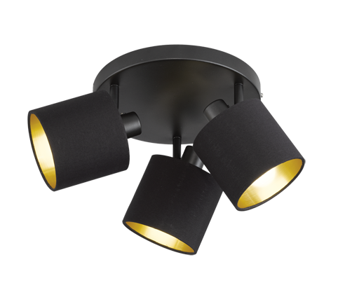 Tommy spotlight 3-pc E14 matt black/gold — R80333979