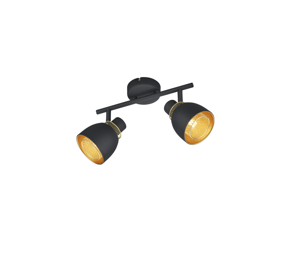 Punch spotlight 2-pc E14 matt black/gold — R80812032