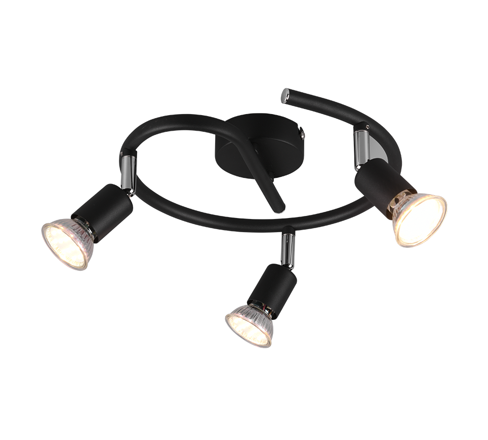 Paris spotlight 3-pc GU10 matt black — R80913932