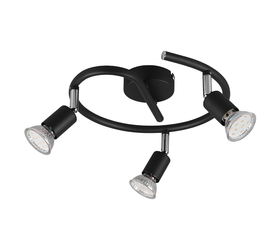 Paris spotlight 3-pc GU10 matt black — R80913932