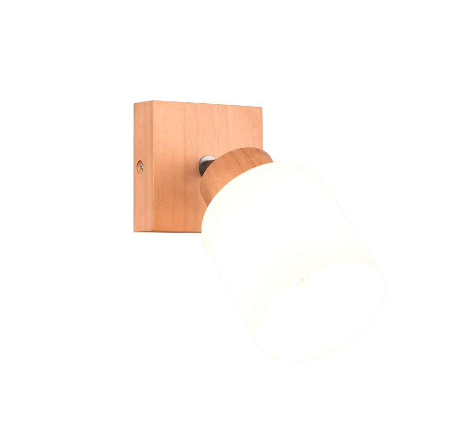 Assam spotlight 1-pc E14 wood/white — R81111030