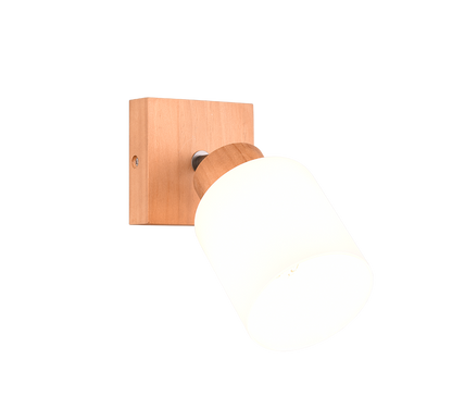 Assam spotlight 1-pc E14 wood/white — R81111030