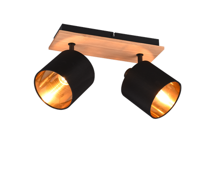 Tommy spotlight 2-pc E14 wood/matt black — R81332030