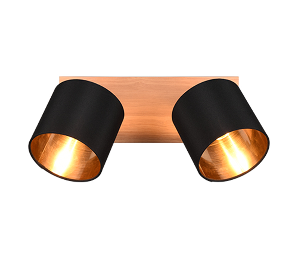 Tommy spotlight 2-pc E14 wood/matt black — R81332030