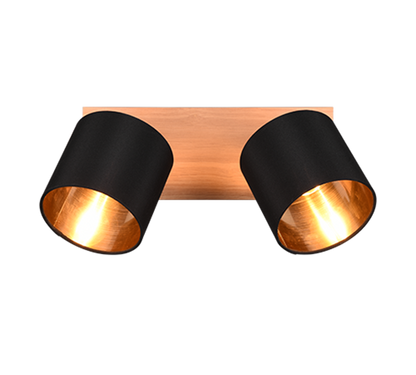 Tommy spotlight 2-pc E14 wood/matt black — R81332030