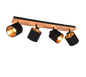 Tommy spotlight 4-pc E14 wood/matt black — R81334030