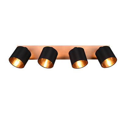 Tommy spotlight 4-pc E14 wood/matt black — R81334030