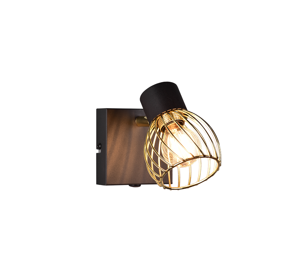 Ardon spotlight 1-pc E14 matt black/polished brass — R81381080