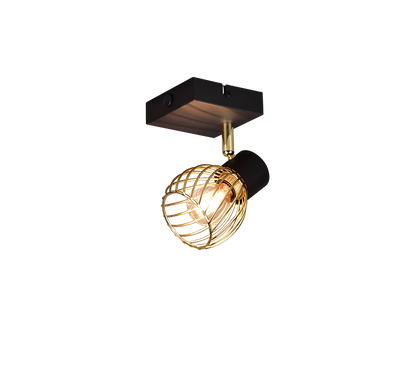 Ardon spotlight 1-pc E14 matt black/polished brass — R81381080