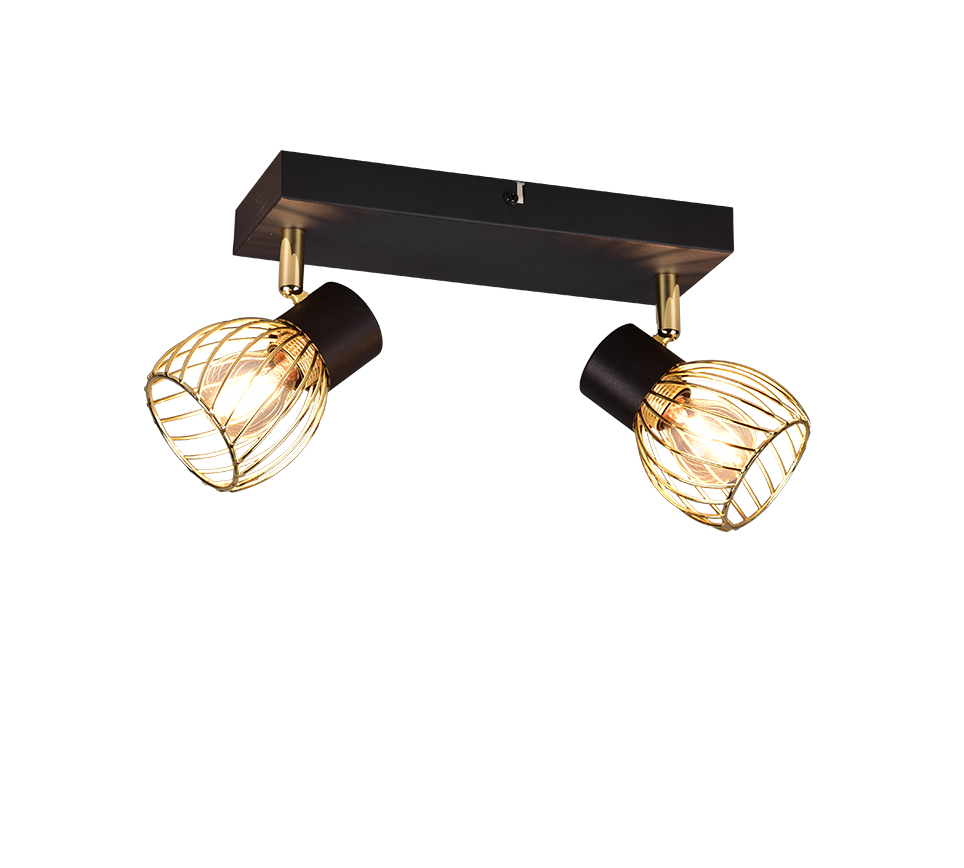 Ardon spotlight 2-pc E14 matt black/polished brass — R81382080