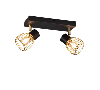 Ardon spotlight 2-pc E14 matt black/polished brass — R81382080