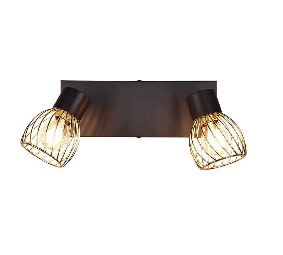 Ardon spotlight 2-pc E14 matt black/polished brass — R81382080
