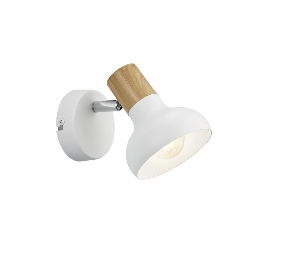 Latika spotlight 1-pc E14 matt white/wood — R81521031