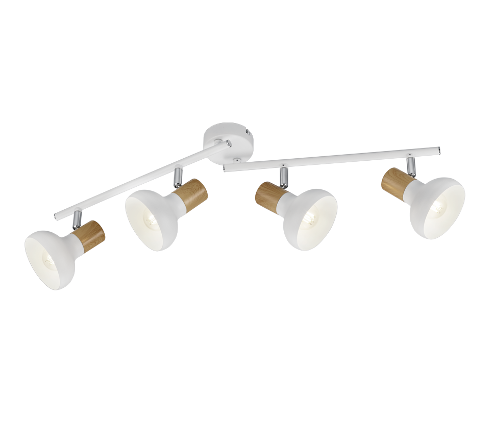 Latika spotlight 4-pc E14 matt white/wood — R81524031