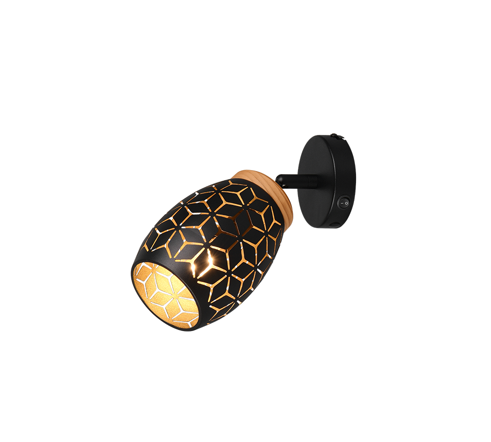 Bidar spotlight 1-pc E14 matt black/gold — R81571780