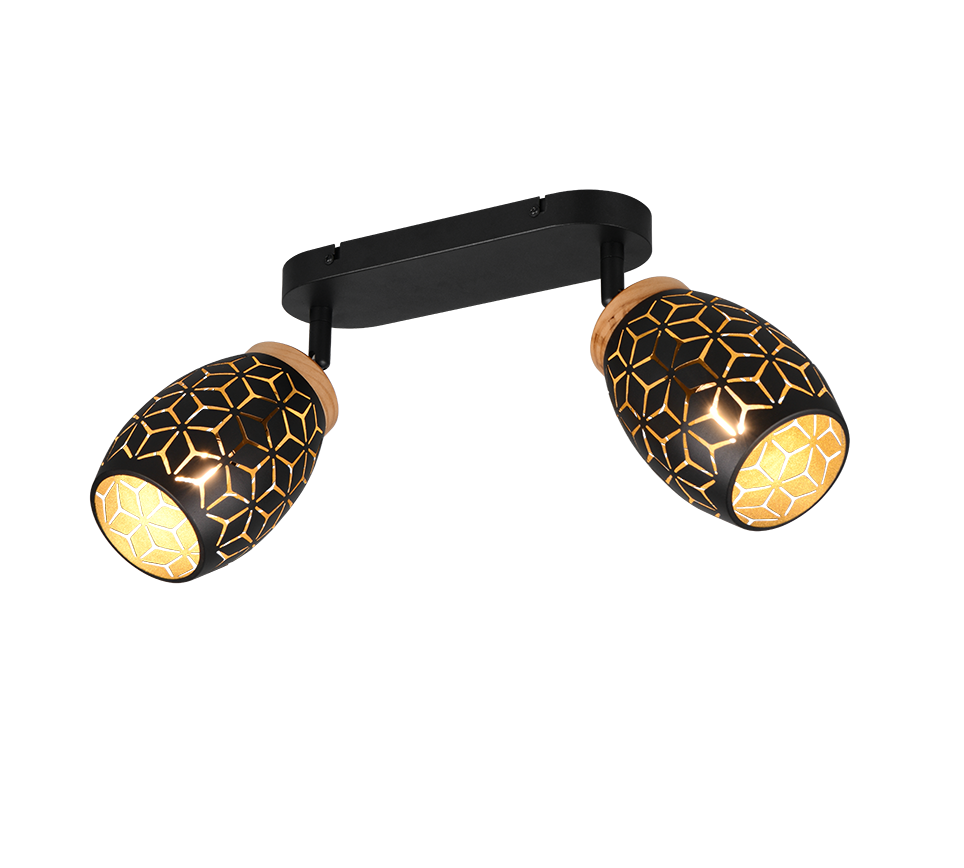 Bidar spotlight 2-pc E14 matt black/gold — R81572080