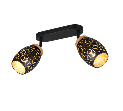 Bidar spotlight 2-pc E14 matt black/gold — R81572080