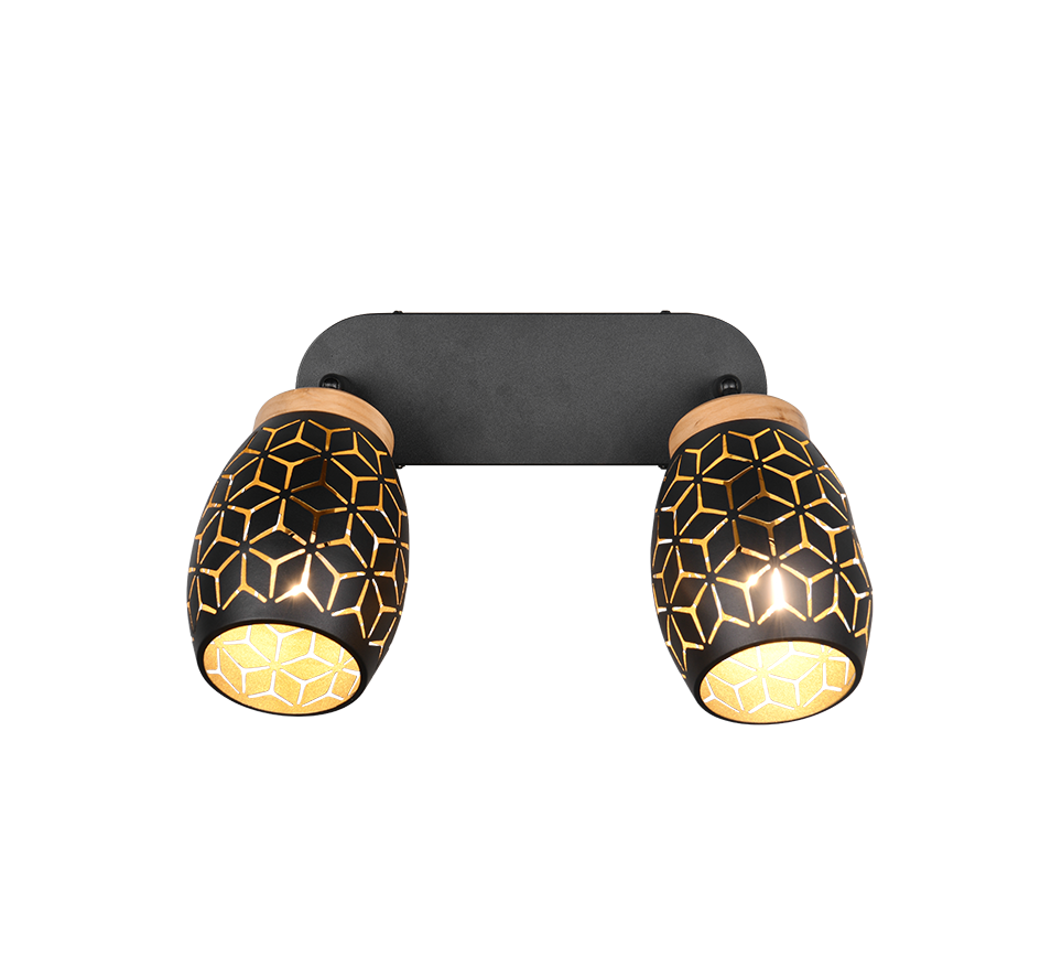 Bidar spotlight 2-pc E14 matt black/gold — R81572080