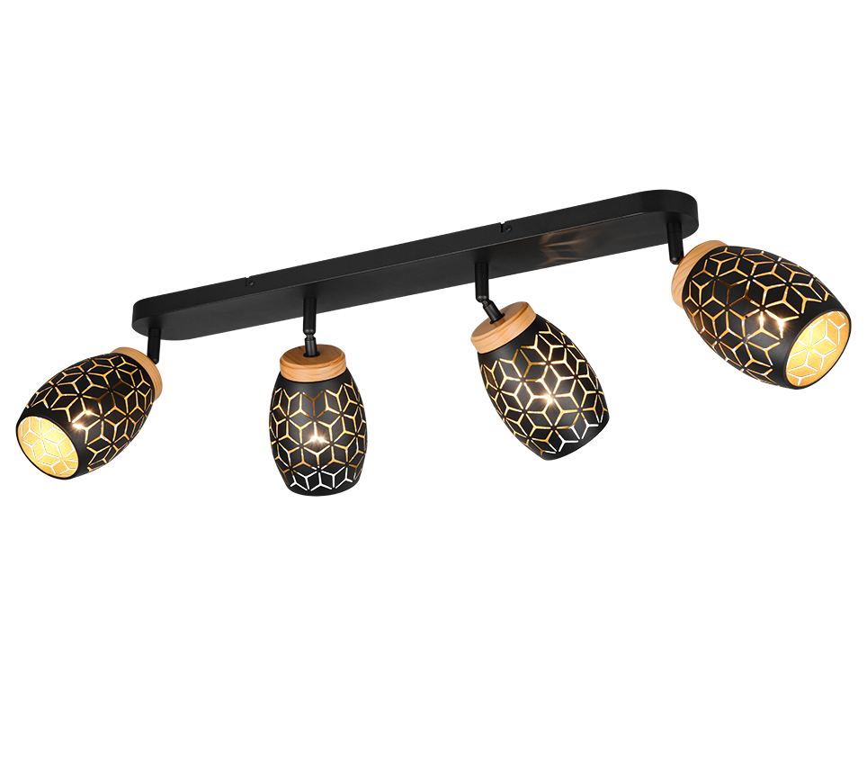 Bidar spotlight 4-pc E14 matt black/gold — R81574080