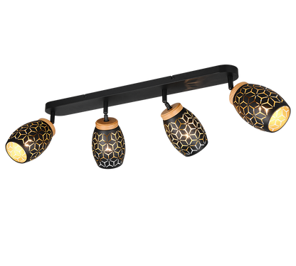 Bidar spotlight 4-pc E14 matt black/gold — R81574080