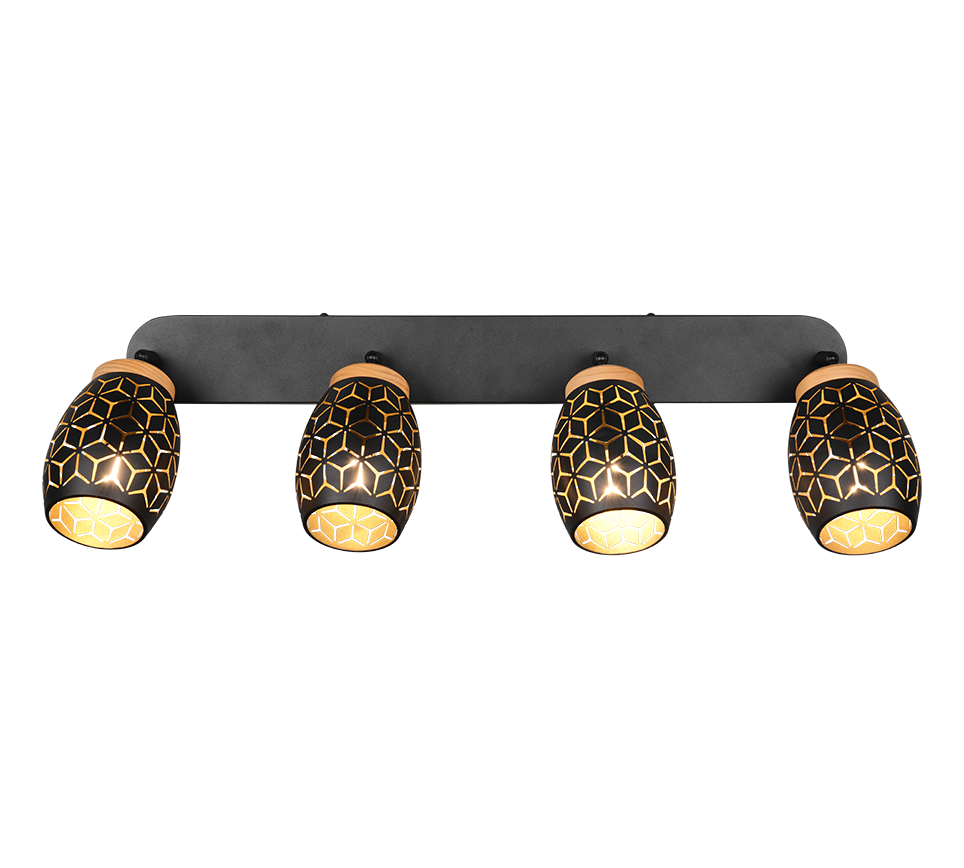 Bidar spotlight 4-pc E14 matt black/gold — R81574080