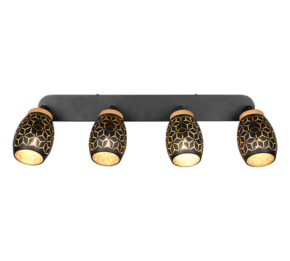 Bidar spotlight 4-pc E14 matt black/gold — R81574080
