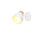 Valentin spot 1-pc E14 matt white/gold/wood — R81921731