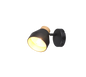 Valentin spot 1-pc E14 matt black/gold/wood — R81921732