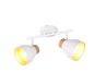 Valentin spot 2-pc E14 matt white/gold/wood — R81922031