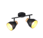 Valentin spot 2-pc E14 matt black/gold/wood — R81922032