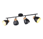 Valentin spot 4-pc E14 matt black/gold/wood — R81924032