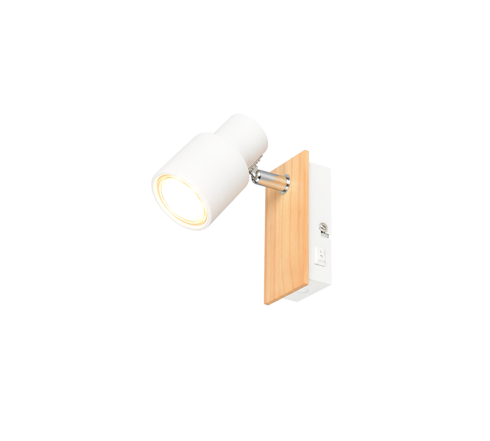 Pierre spot 1-pc matt white/wood — R81981731