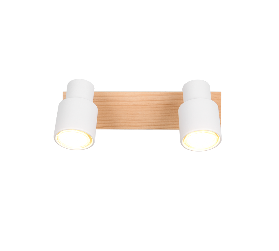 Pierre spot 2-pc matt white/wood — R81982031