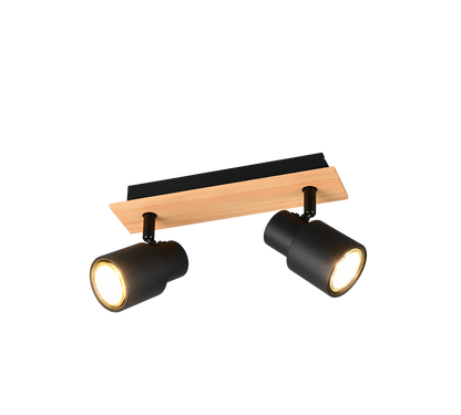 Pierre spot 2-pc matt black/wood — R81982032