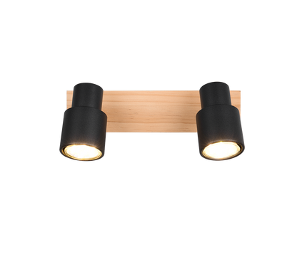 Pierre spot 2-pc matt black/wood — R81982032