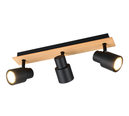 Pierre spot 3-pc matt black/wood — R81983032